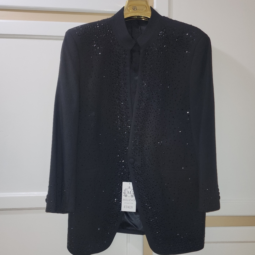 Milano Collection Men's Sequin Blazer NWT - Picture 2 of 12